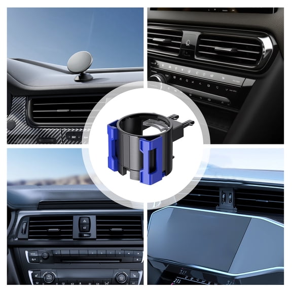 2-in-1 Car Air Vent Cup Holder and Cell Phone Mount, Anti-Spill Drink Slot & Fixed Angle Phone Clip, Universal Vehicle Organizer for Hands-Free Navigation