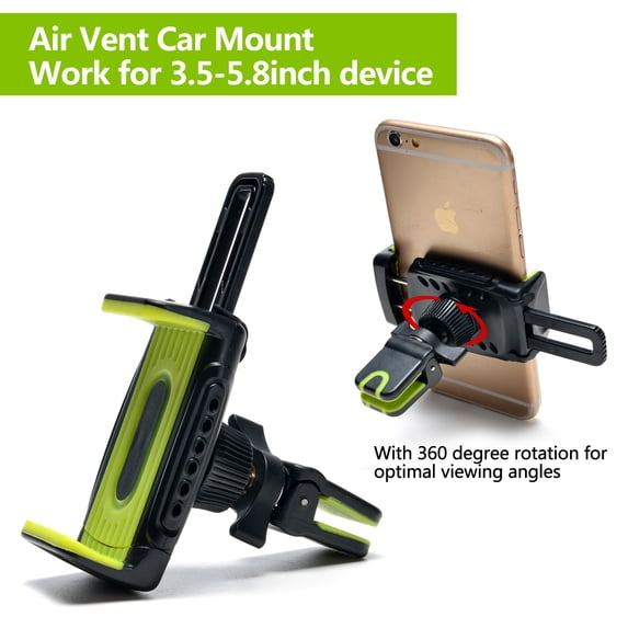 2 in-1 Car Air Vent Mount Phone Holder 360 Degree Rotation for Smart Phones