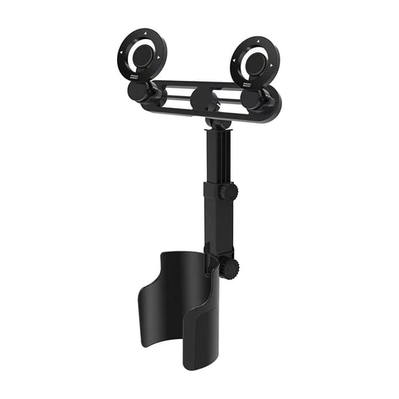 2-in-1 Car Cup Holder Phone Mount 360° Adjustable Expandable Cupholder Expander Phone Holder for Vehicle Desk Treadmill