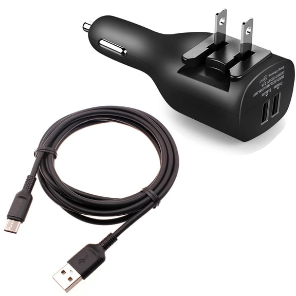 2-in-1 Car Home Charger for Google Pixel 8/Pro Phones - 6ft Long USB-C Cable TYPE-C Cord Travel Power Adapter Charging Wire Folding Prongs compatible with Google Pixel 8/Pro