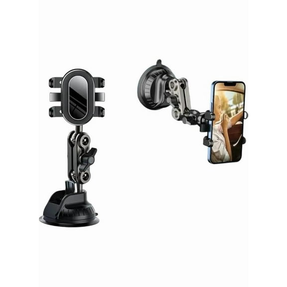 2 in 1 Car Phone Mount 360 Degree Rotation Adjustable Magic arrm Suction Phone Holder Video Recording Vlog Shooting