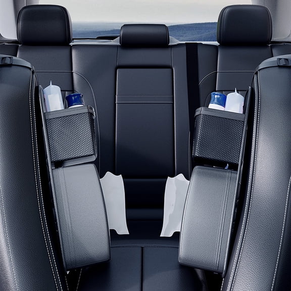 2-in-1 Car Side Seat Tissue Box & Hanging Storage Bag - Multifunctional Paper Drawer with Foldable Design for Car Interior Organization, tidy, convenient and easy to install.
