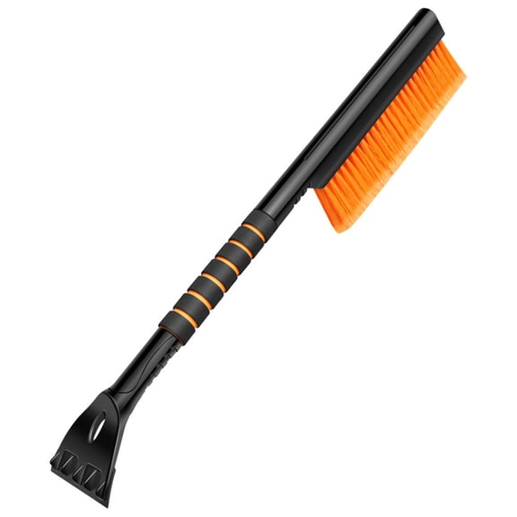 2-in-1 Car Snow Shovel & Ice Scraper Brush - Winter Snow Removal Tool with Comfort Foam Grip, Car Mounted Snow Cleaner ( Black )