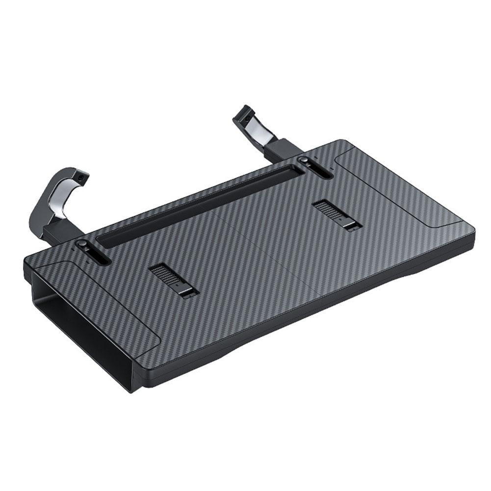 2-in-1 Car Steering Wheel Desk Tray & Car Seat Filler Organizer, Cars Food Tray, Cars Desk for Laptop, Foldable Carbon Fiber Look Table for Laptop, Eating Food, Writing