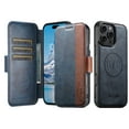 thumbnail image 1 of 2-in-1 Case for iPhone 14 Pro Max, PU Leather Outer Wallet Case with Magnetic Detachable Inner Back Case, Card Slots Kickstand Flip Cover, Full Body Protection, Magnetic Closure, Blue, 1 of 8