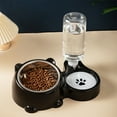 thumbnail image 1 of 2-in-1 Cat Dog Bowl with Auto Water Dispenser, Stainless Steel Food Bowl & Gravity Water Feeder for Pets, Black, 1 of 6