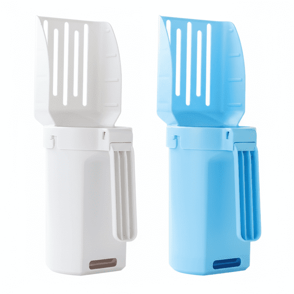 2-in-1 Cat Litter Scoop and Integrated Waste Bin Set Large Capacity Sifting Shovel with 15 Waste Bags for Indoor Pet Care Hobbyist Kit