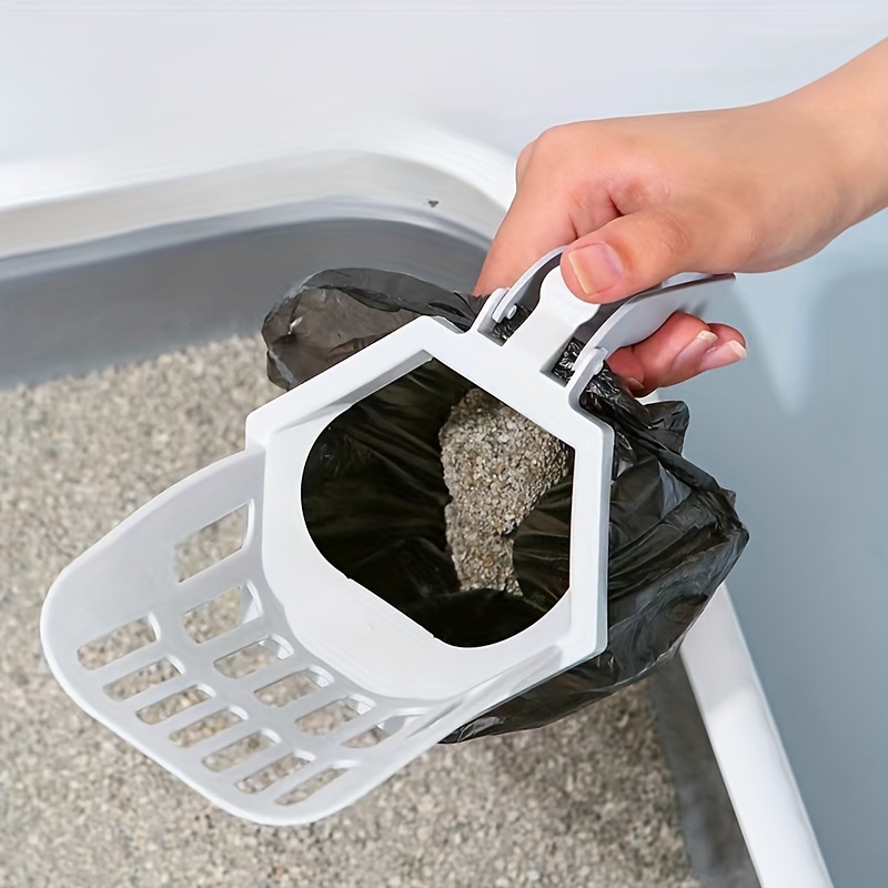 2in1 Cat Litter Scoop with Integrated Waste Bag Dispenser Durable