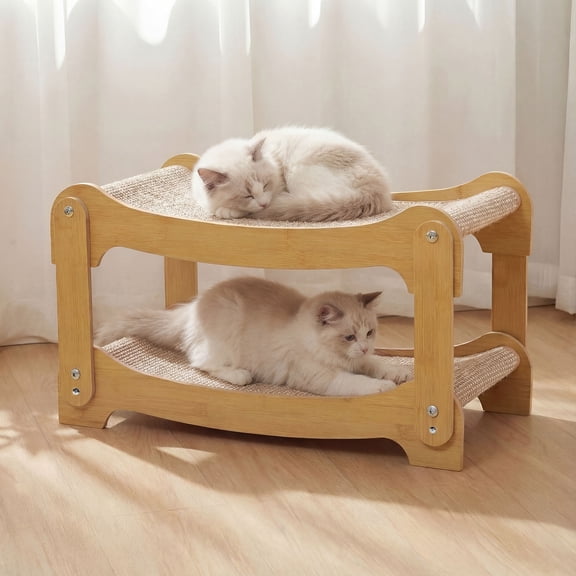 2-in-1 Cat Scratch Pad Large Double Layer - Wood Color