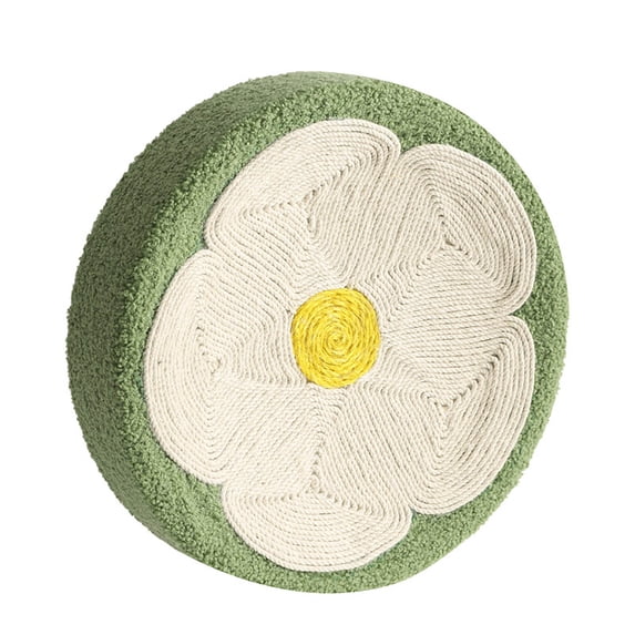 2-in-1 Cat Scratcher Cardboard & Sisal Rope Bowl - 15 Inch Flower Design Scratching Board for Kittens, Durable Floor Toy and Sleeping Spot, Protects Furniture from Claws