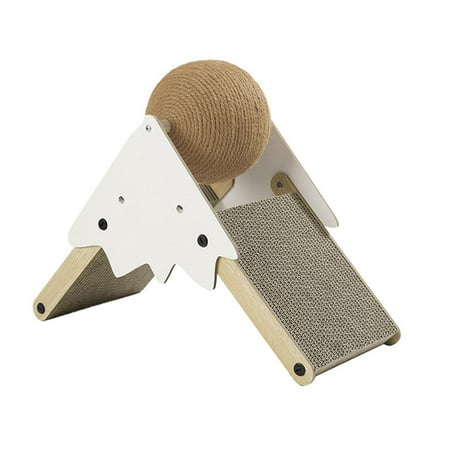 2 in 1 Cat Scratcher Pad Sisal Rope Scratching Ball Interactive Play Indoor Cats Brown