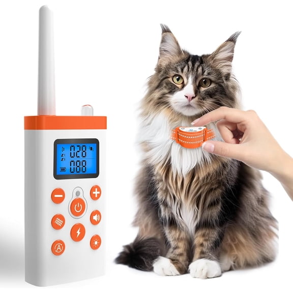 2-in-1 Cat Training Collar with Remote Beep, Vibration & Shock Modes, Auto Stop Meowing Function, 2300 ft Range, IP67 Waterproof for Effective Behavior Correction