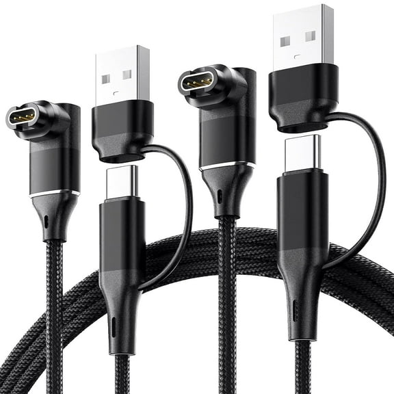2-in-1 Charger Cable for Garmin Watch, 2 Pack 3.3FT 90 Degree Charging Power Cord for Fenix 8/7/6 E/X/S, Vivoactive, Instinct, Venu, Tactix, Forerunner, Approach, Vivomove, Quatix