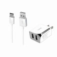 thumbnail image 1 of 2-in-1 Chargers Bundle Car Kits for BLU Tank Xtreme 5.0, Dash L3, Vivo XL2, Neo X2, Life Max, Grand 5.5 HD, Energy JR (White) - 2.1Ah Home Travel AC Charger Adapter (Dual Port) + USB Charging Cable, 1 of 2