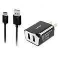 thumbnail image 1 of 2-in-1 Chargers for Motorola Razr 2019,G8 Plus,One Macro,One Zoom,One Action,One Vision,Z4 Force,Z4 Play,Z4,G7 Plus,G7 Power,G7 (Black) - 2.1Ah Travel Charger Adapter (Dual Port) + USB Charging Cable, 1 of 3