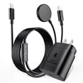 thumbnail image 1 of 2-in-1 Charging Cable for Samsung Galaxy Watch 8/7/6/5/4/3/Ultra & iPhone 16/15 Samsung Galaxy- 4FT 25W Fast Charger with USB-C Port, 1 of 8