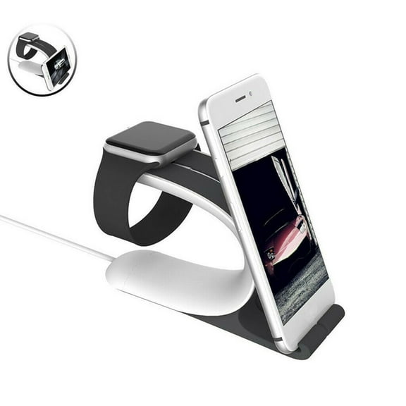 2-in-1 Charging Dock Stand Base Holder For Apple Watch iPhone 6 7 8 X