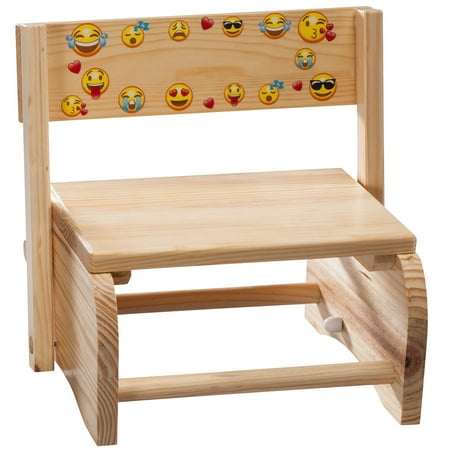 2-in-1 Children's Step Stool and Chair, Emoji Design