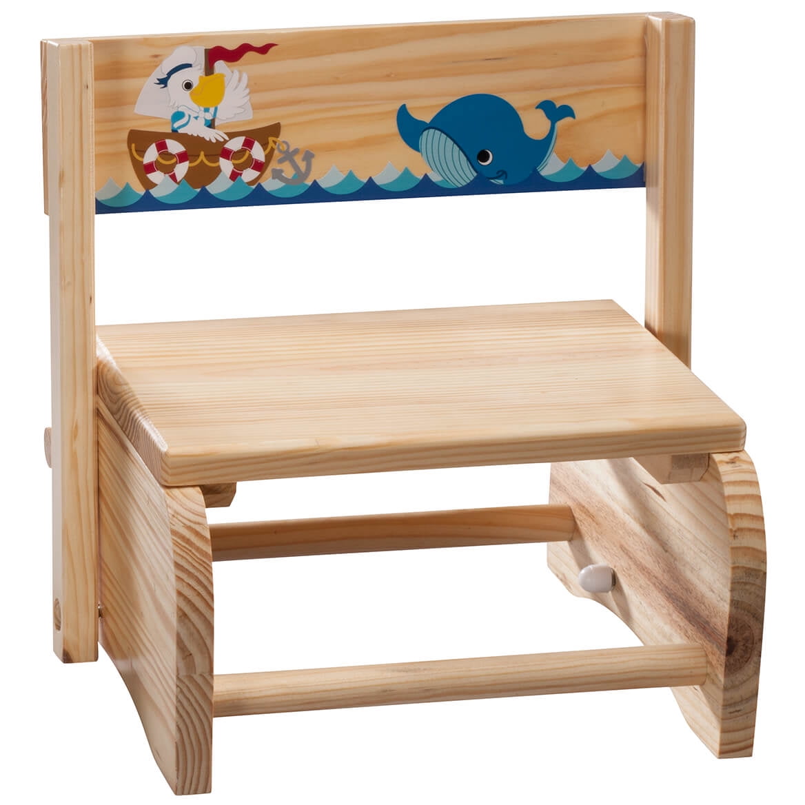 2-in-1 Children's Step Stool and Chair, Racecar Design