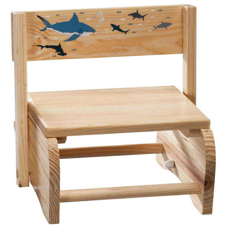 2 in 1 Children s Step Stool and Chair Sharks Design Walmart