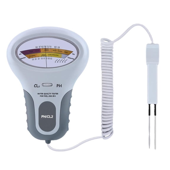 2-in-1 Chlorine&PH Meter Swimming Pool Tester, Handheld CL2 Level Meter Test Spa Water Quality Analysis Monitoring Monitor Analyzer