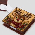 thumbnail image 1 of 2-in-1 Christmas Reindeer Rhinestone Diamond Painting Box, DIY Gem Art Jewelry Box & Sticky Note Dispenser, Xmas Gift, 1 of 5