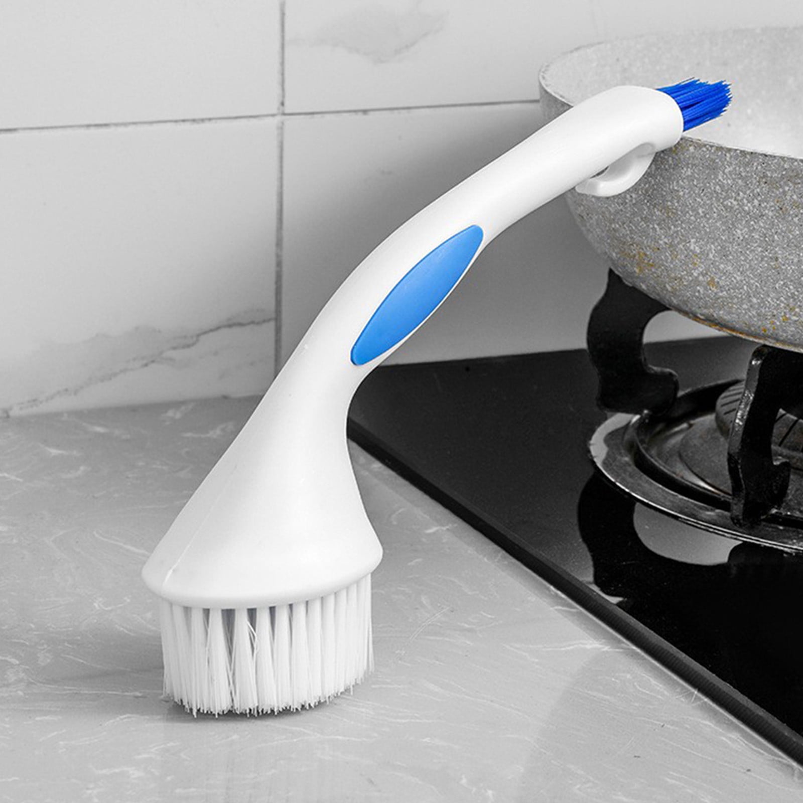2-in-1 Cleaning Brush Set with Small Brush for Kitchen, Bathroom, Bedroom - Durable Bristles, Hanging Hook, Multi-Surface Scrub Brush for Grout and Crevices