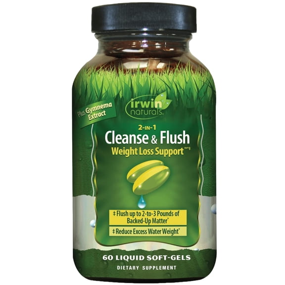 Irwin Naturals 2-in-1 Cleanse & Flush 60 Liquid Soft-Gels