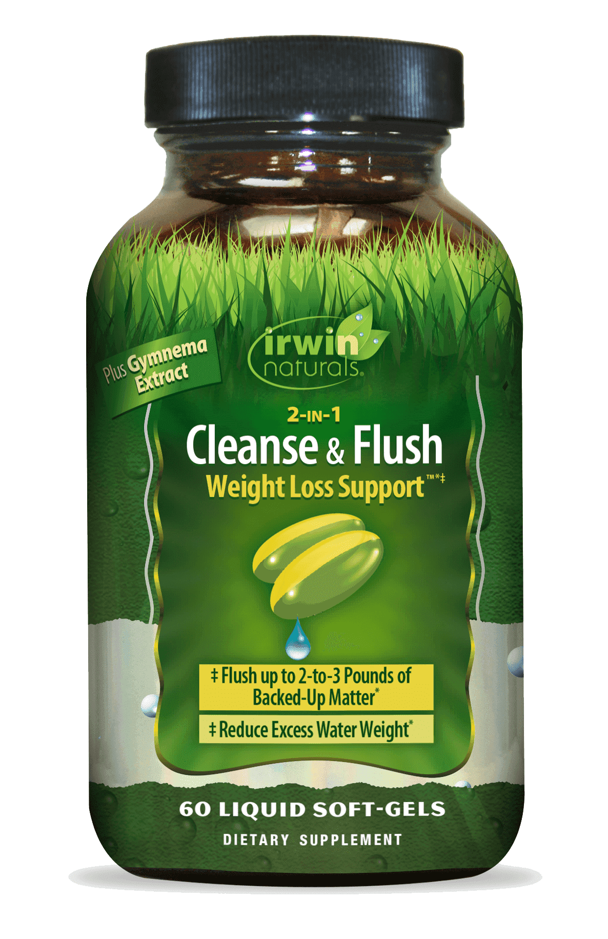 Irwin Naturals 2-in-1 Cleanse & Flush 60 Liquid Soft-Gels
