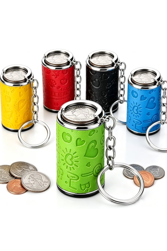 2-in-1 Coin Holder Keychain Portable Coin Storage Case for Loose Change Snap Lock Design Pocket Size Coin Organizer for Travel Everyday Use