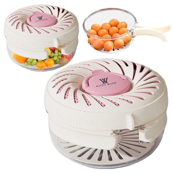 2-in-1 Colander and Storage Container with Foldable Handle, Push-to-Open Strainer Basket for Washing Fruits and Vegetables, Fridge Storage Container, Pink (5.9" x 3.9"), By Harlik
