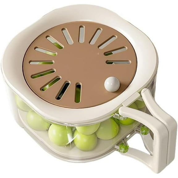 2-in-1 Collapsible Dish Drainer & Fruit Storage Basket with Foldable Handle – Space-Saving, Thickened PP, Easy Drain Design (Brown,C)