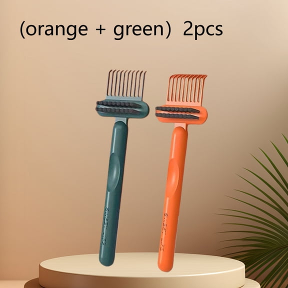 2-in-1 Comb Cleaner with Pick and Bristles, Comb Cleaning Brush, Effortlessly Removes Hair, Hairbrush Cleaner Tool Rake, Hairbrush Cleaning Tool Home and Salon Use