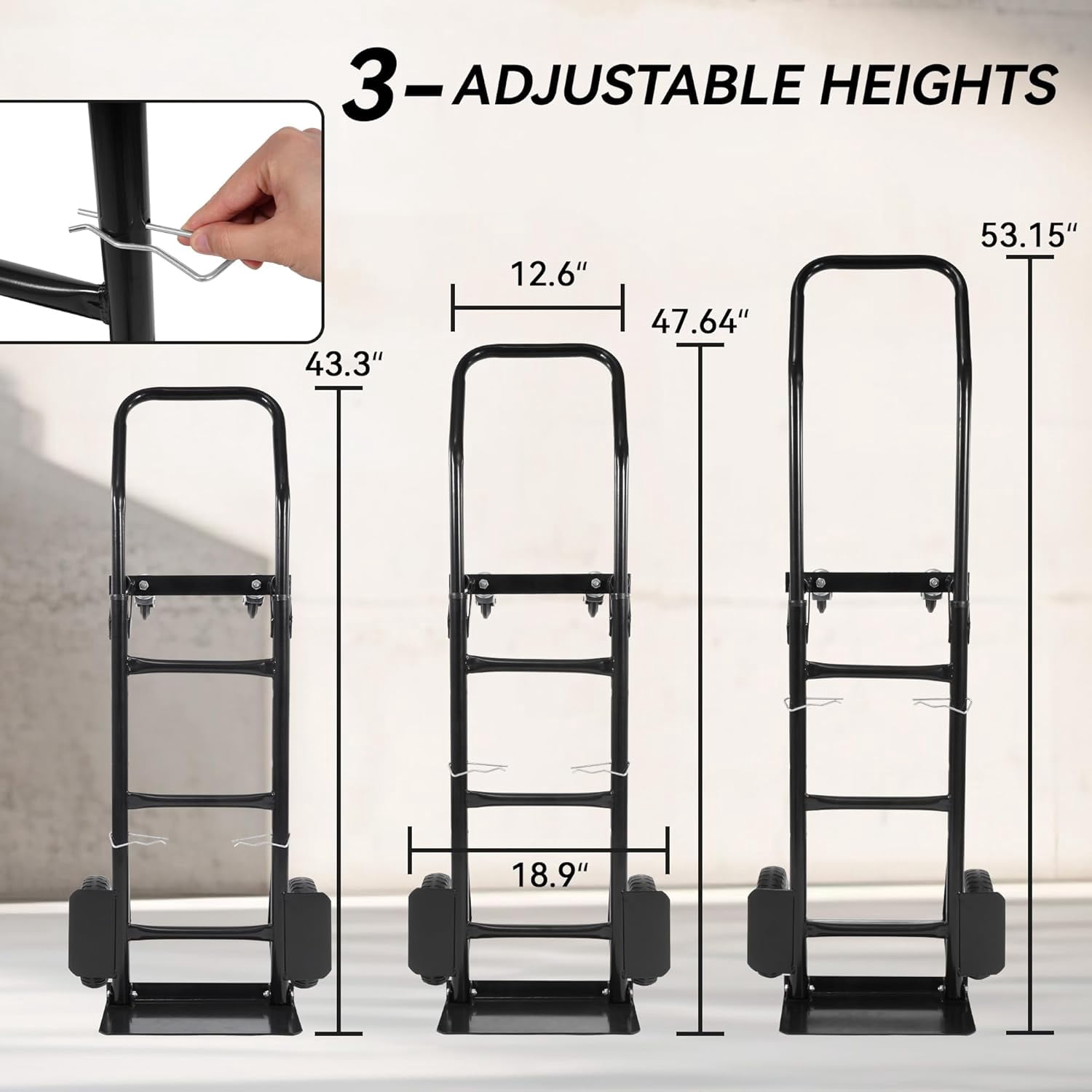 2-in-1 Convertible Hand Truck and Cart with Telescoping Handle, 220 LB Heavy Duty Utility Dolly for Moving and Shopping