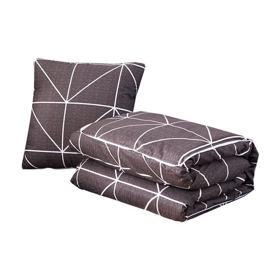 2-in-1 Convertible Pillow and Blanket Set, Plush Airplane Blanket in Soft Bag Compact Pack for Airline Car Cuddle Pillow Cuddle Pillow Quilt Round Cushion Cover Blanket Travel Blanket for All Seasons