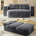 thumbnail image 1 of 2-in-1 Convertible Sleeper Sofa Bed,78.7" Modern Foldable Sofa Plush Corduroy Fabric Sofa,Deep Seat Sofa Couch for Living Room, Bedroom,DARK GREY, 1 of 7