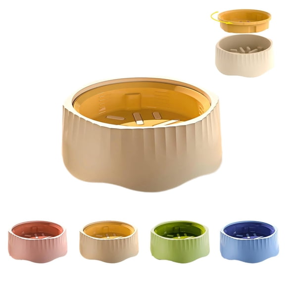 2-in-1 Convertible Slow Feeder Dog Bowl, Interactive Puzzle Bowl for Dogs & Cats, Non-Slip