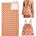 thumbnail image 1 of 2-in-1 Convertible Towel & Backpack with Inner Zip Pocket & Sand-Proof Fabric, Oversized Wearable Beach Bag, Quick-Dry Packable Mat for Camping, Vacation & Beach, 1 of 5