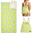 thumbnail image 1 of 2-in-1 Convertible Towel & Backpack with Inner Zip Pocket & Sand-Proof Fabric, Oversized Wearable Beach Bag, Quick-Dry Packable Mat for Camping, Vacation & Beach, 1 of 5