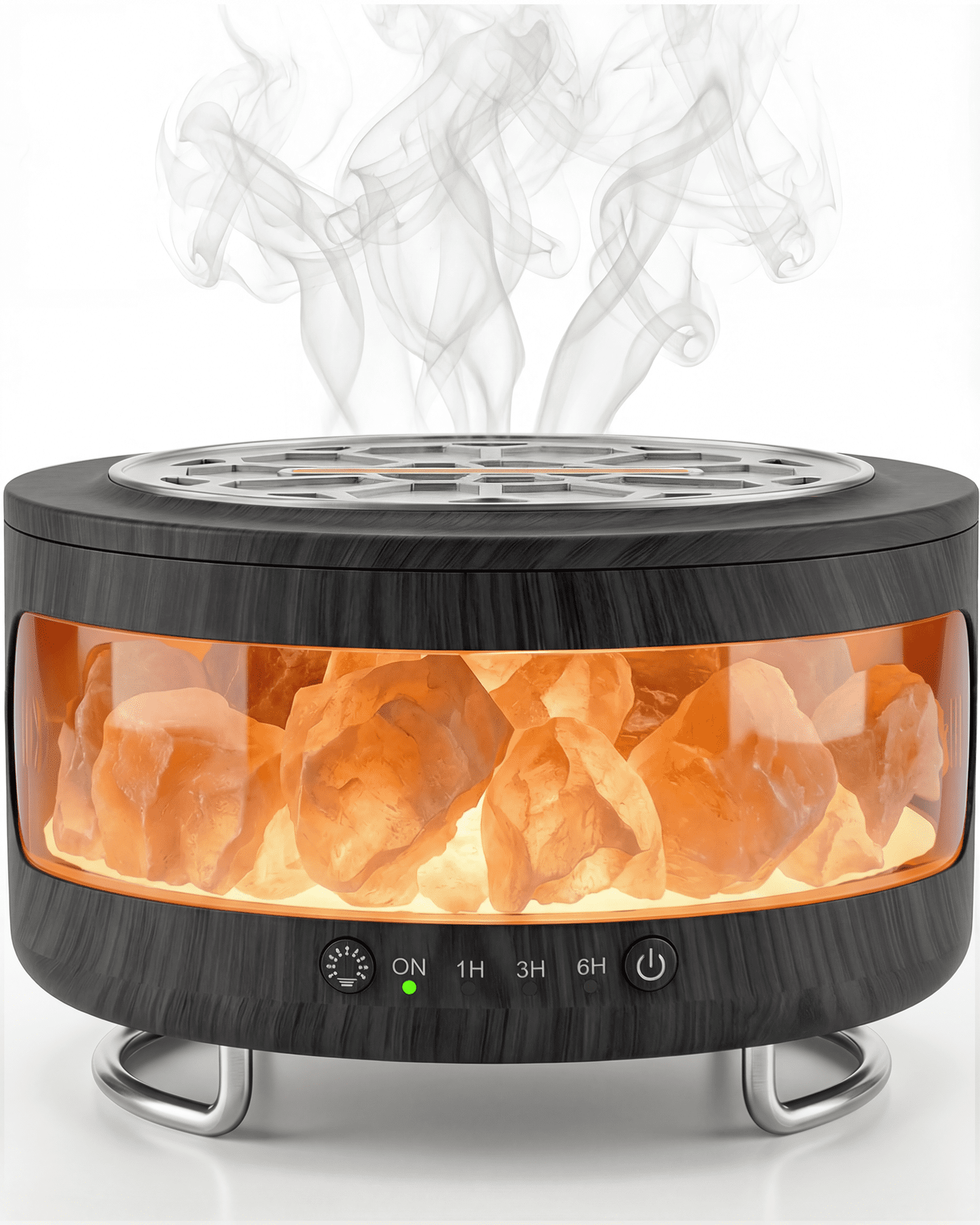2-in-1 Cool Mist Humidifiers, Ultrasonic Essential Oil Diffuser & Himalayan Salt Lamp, Aromatherapy Diffuser Portable Mini Humidifier for Bedroom / Plants / Travel / Desk