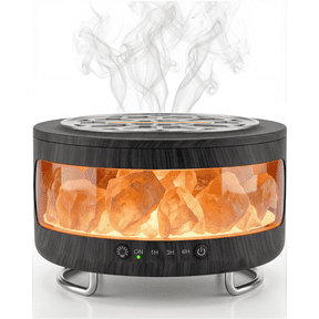 2-in-1 Cool Mist Humidifiers, Ultrasonic Essential Oil Diffuser & Himalayan Salt Lamp, Aromatherapy Diffuser Portable Mini Humidifier for Bedroom / Plants / Travel / Desk 