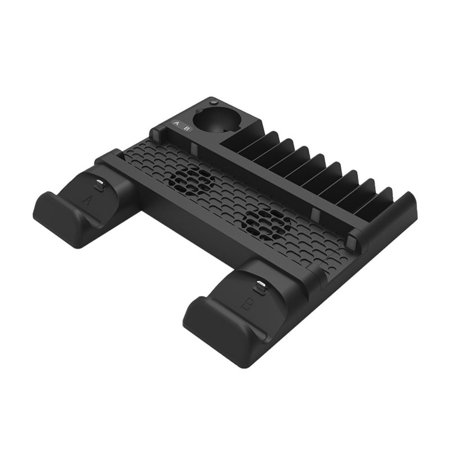 2-in-1 Cooling Fan Base Gamepad Charger for PS4 Dual Controller Charger Cooler Dock+Disc Storage Stand
