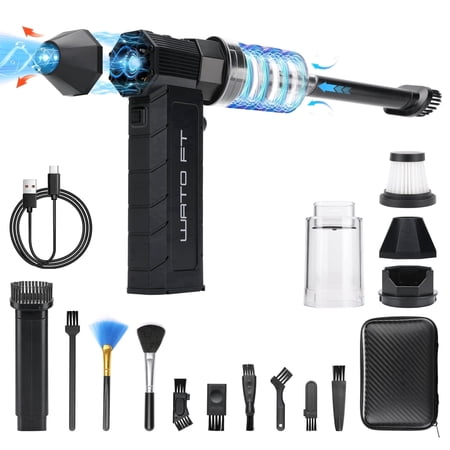 2-in-1 Cordless Air Duster & Vacuum Cleaner - 180,000 RPM Adjustable Speed Portable Dust Blower for Keyboard, Camera, Home & Office Use