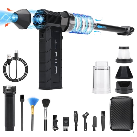 2-in-1 Cordless Air Duster & Vacuum Cleaner - 180,000 RPM Adjustable Speed Portable Dust Blower for Keyboard, Camera, Home & Office Use