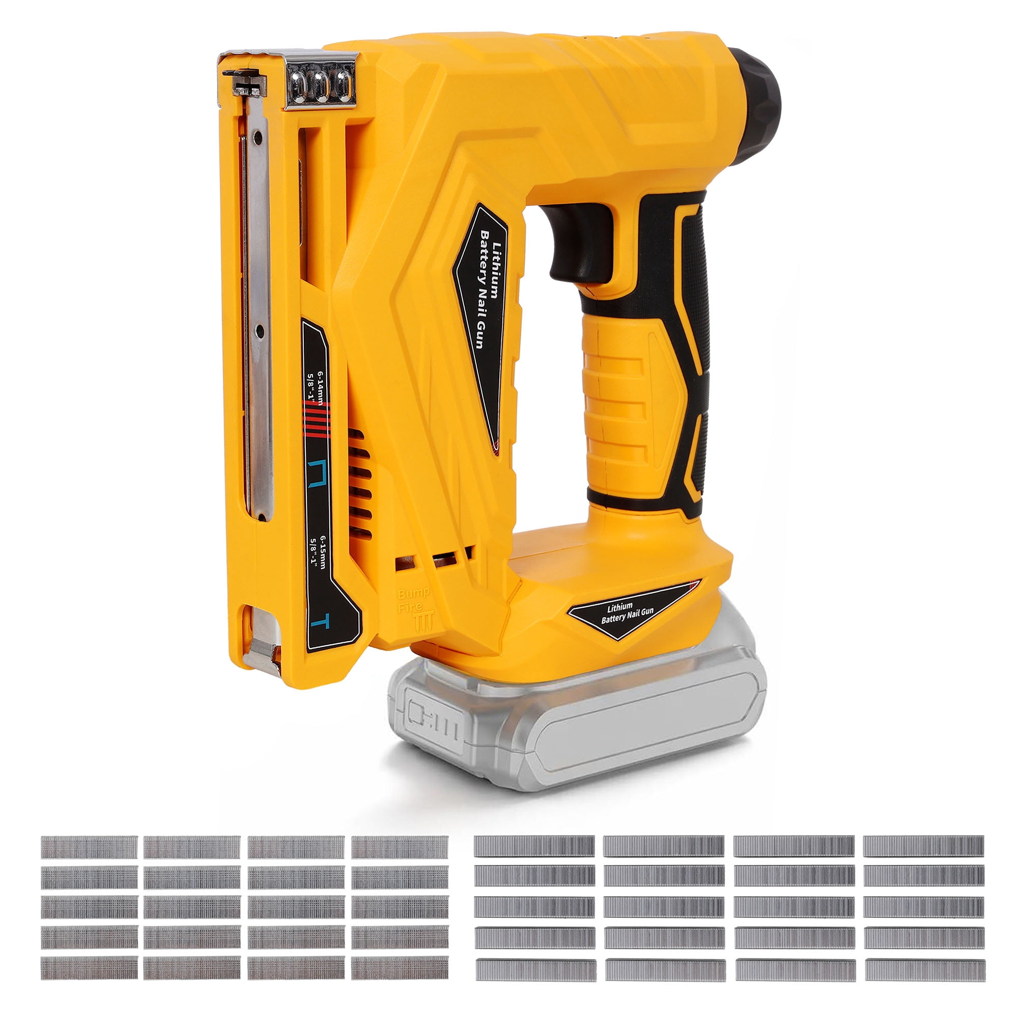 2-in-1 Cordless Brad Nailer & Narrow Crown Stapler, Compatible with 20V MAX Battery, Battery Powered Nail Gun with Safety Lock(battery and charger not included)
