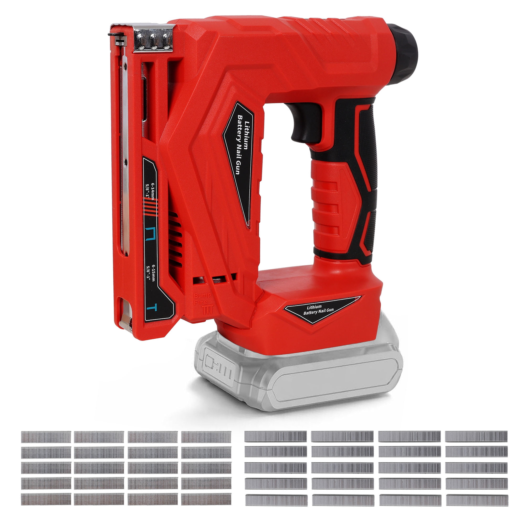2-in-1 Cordless Brad Nailer & Narrow Crown Stapler, Compatible with 20V MAX Battery, Battery Powered Nail Gun with Safety Lock(battery and charger not included)