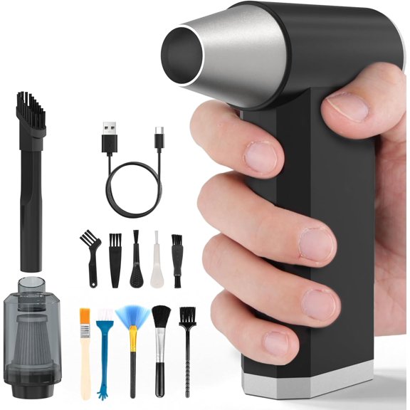2-in-1 Cordless Electric Air Duster,130000 Rpm Compressed Air Dusters With 3-Gear Air Blower Duster for Electronics, Keyboard Computers & Home Cleaning