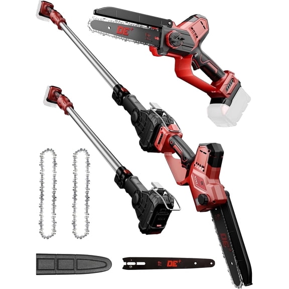 2-in-1 Cordless Electric Pole Saw for MK M18 18V Battery, Brushless 8-inch Mini Chainsaw with Extension Pole, 16 ft Maximum Reach (Bare Tool Only)