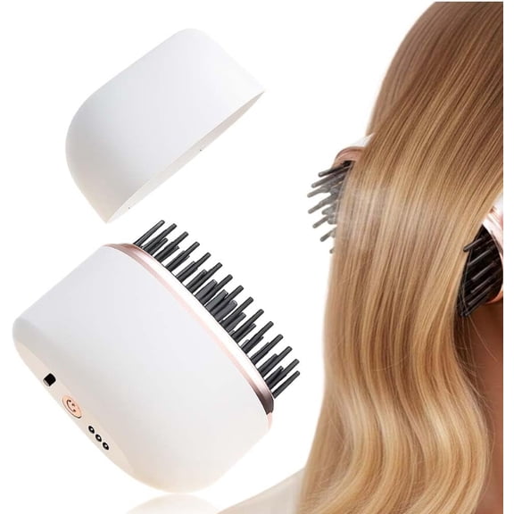 2-in-1 Cordless Hair Straightener Comb with 3-Speed Temperature Control & Anti-Scald Shell, Upgrade Portable Rechargeable Hair Straightener Brush