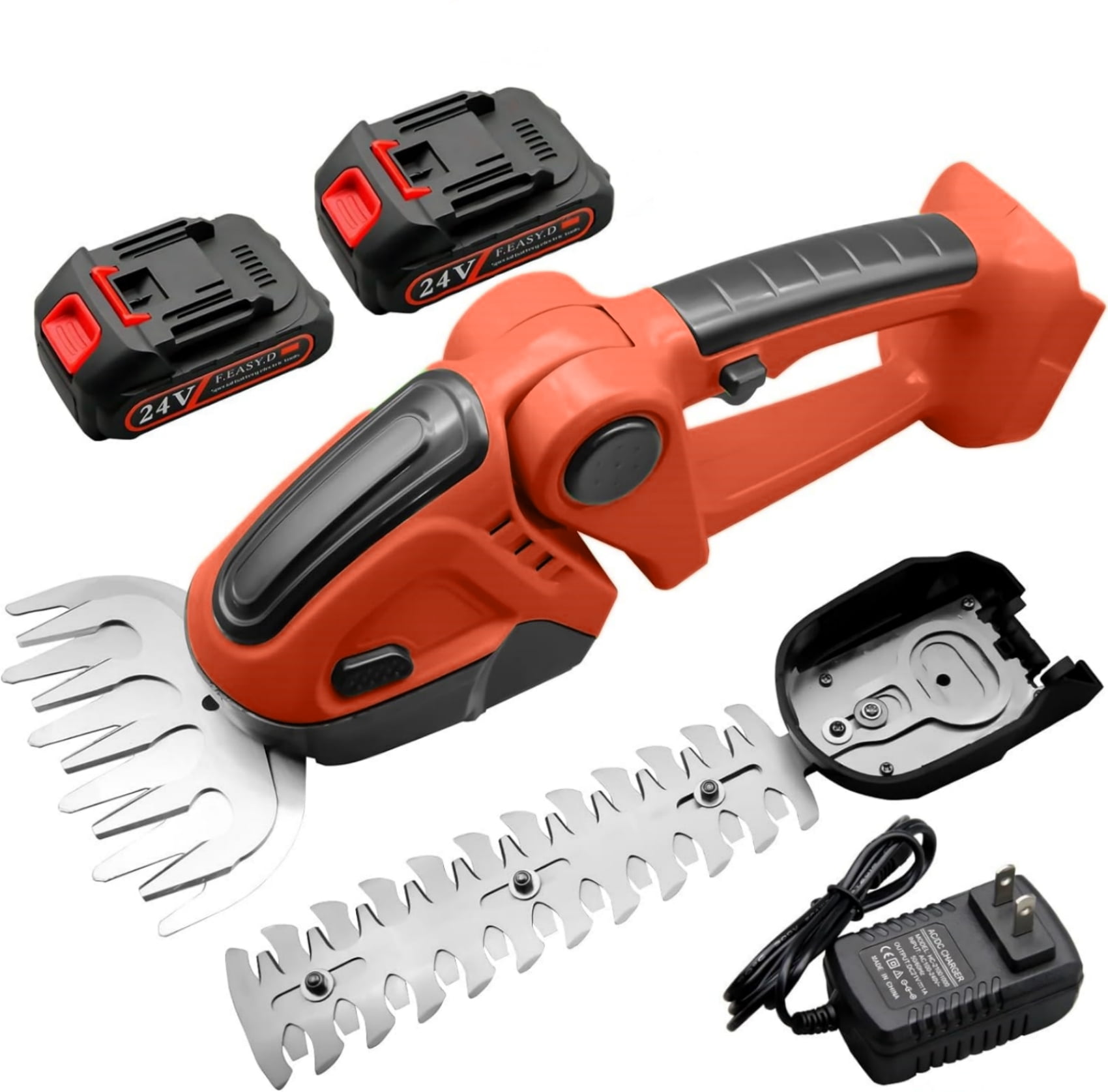 2-in-1 Cordless Hedge Trimmer, 24V Electric Hedge Trimmer with 2 Batteries and Charger for Garden and Lawn Maintenance, Green 2-in-1 Cordless Hedge Trimmer, 24V Electric Hedge Trimmer with 2 Batteries and Charger for Garden and Lawn Maintenance, Green